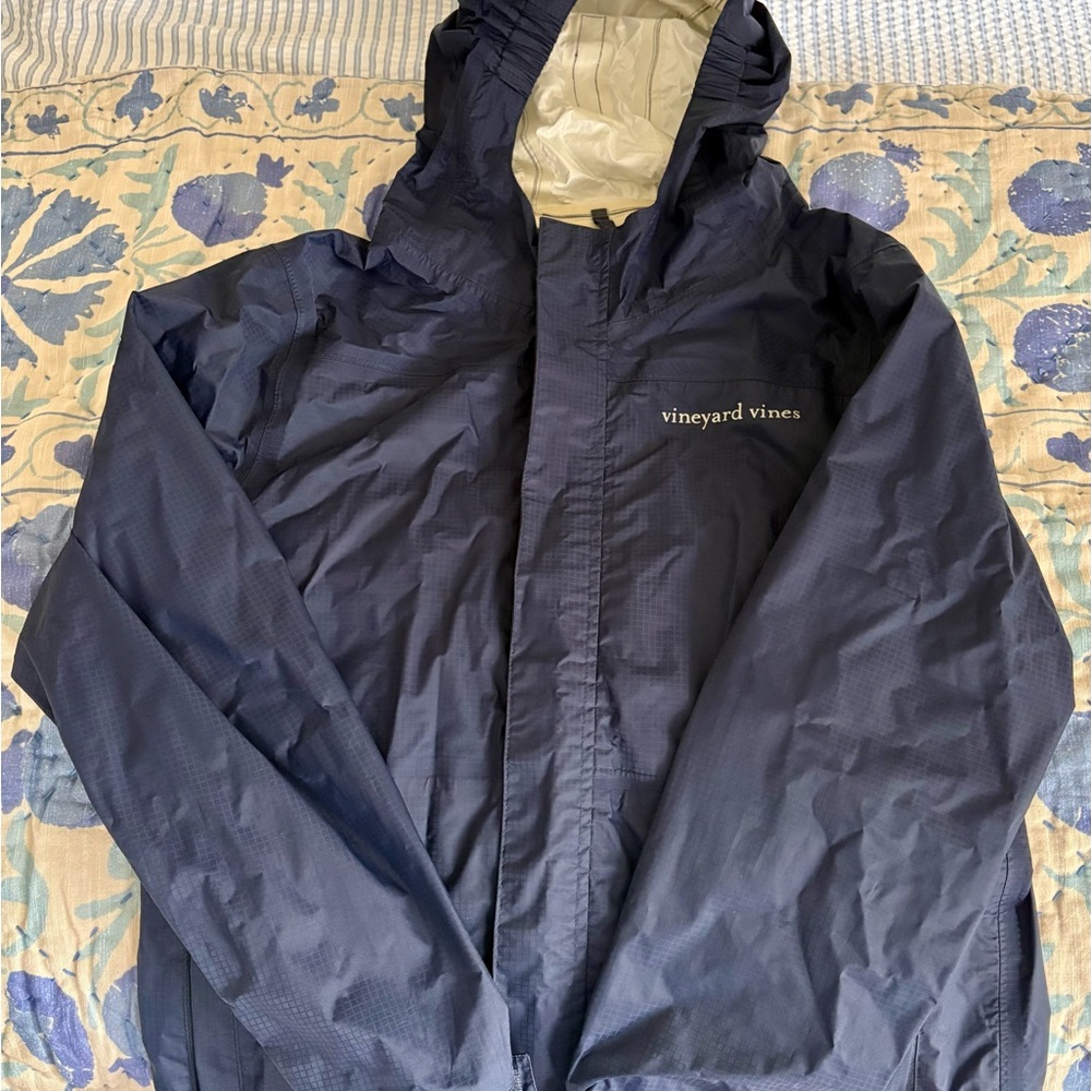 Boys’ Vineyard Vines Rain Jacket in Navy Blue